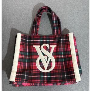 Victoria's Secret | Women's Plaid Tote Bag W/ Fur Logo Holiday Limited Edition